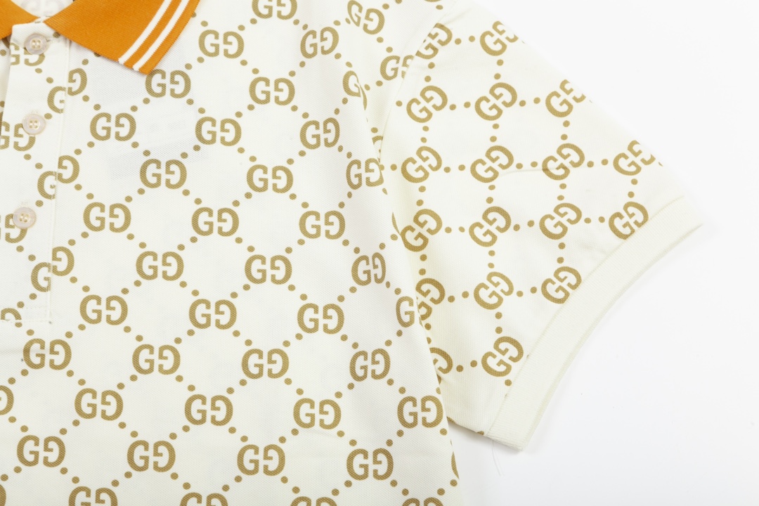 GUCCI Gooch Upgrade: 1980s-Inspired Polo with Custom Fabric and Comfort, Orange, M-3XL - 图片 6