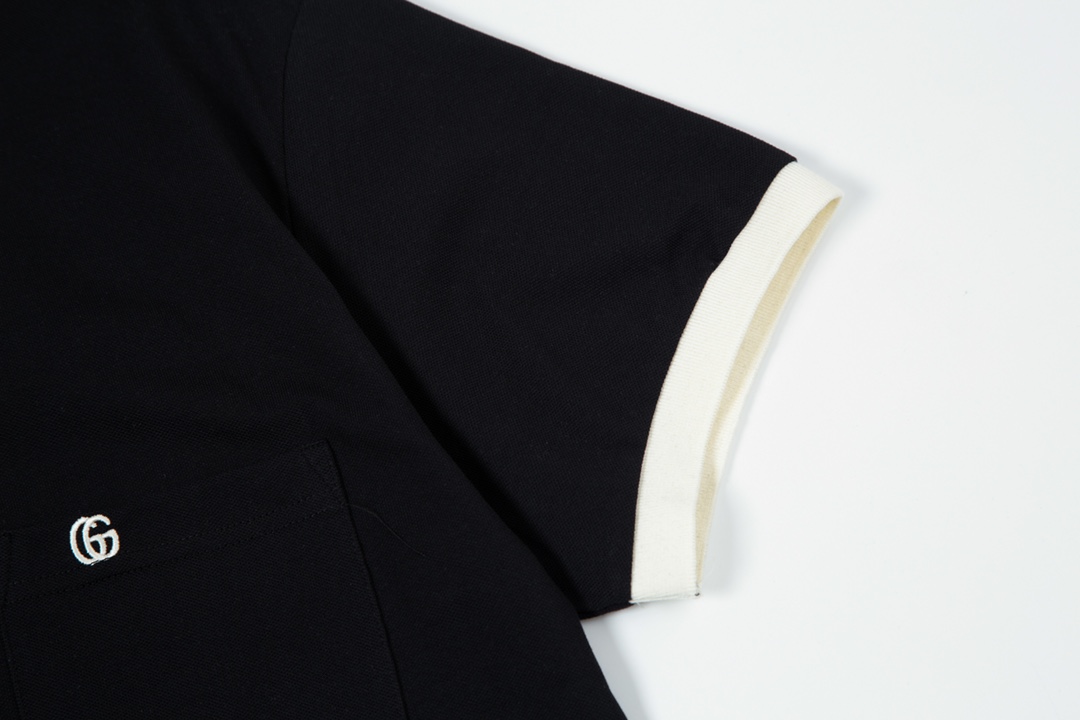 Gucci Double G Logo Polo: 1980s-inspired Upgrade in Black, Custom Fit, Unisex, Sizes M-3XL - 图片 6
