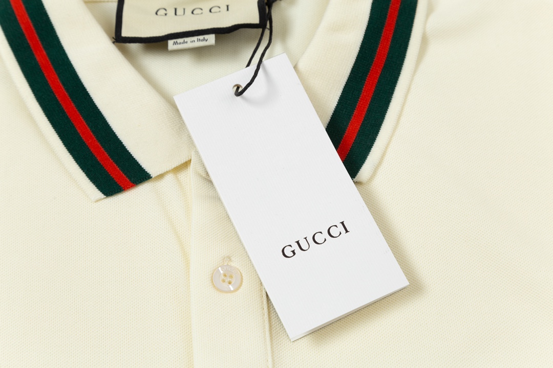 Gucci Double G Logo Polo Shirt: 1980s-Inspired Upgrade, Beige, M-3XL - 图片 3