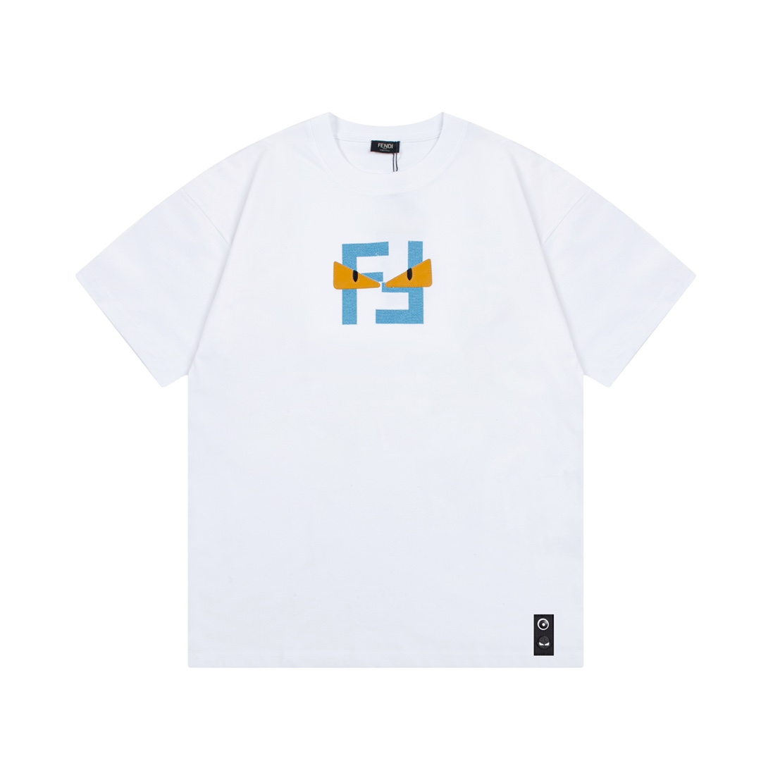 FENDI Fendi Doble FF con Bordado de Ojos de Piel Cosida del Pequeño Monstruo 🪡, Logotipo Refinado y Mejorado, Inspirad…