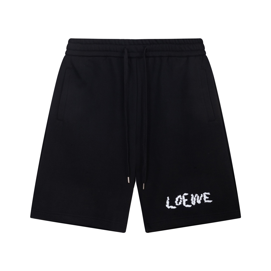 Loewe Clothing Shorts Best knockoff
 Black Embroidery Unisex Cotton Casual