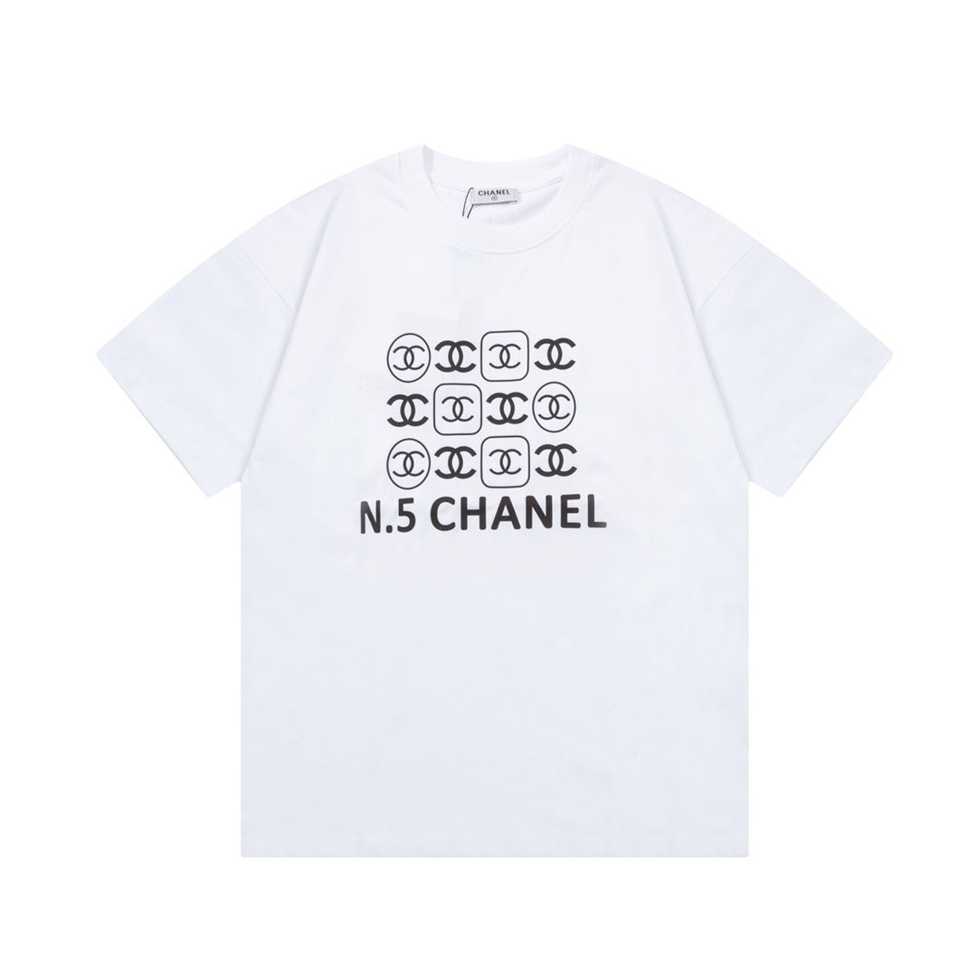 CHANEL Chanel N.5, estampado de letras, logo refinado, inspirado en el estilo retro de los años 80, tela original, mism…