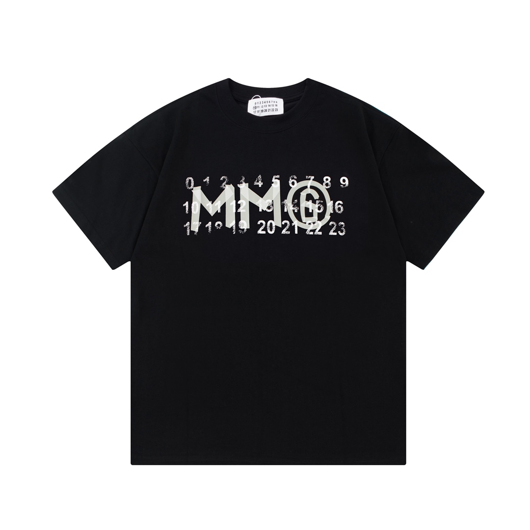 Maison Margiela MM6, logo de letras con cinta adhesiva, logo refinado, inspirado en los ochenta, tejido original, camis…