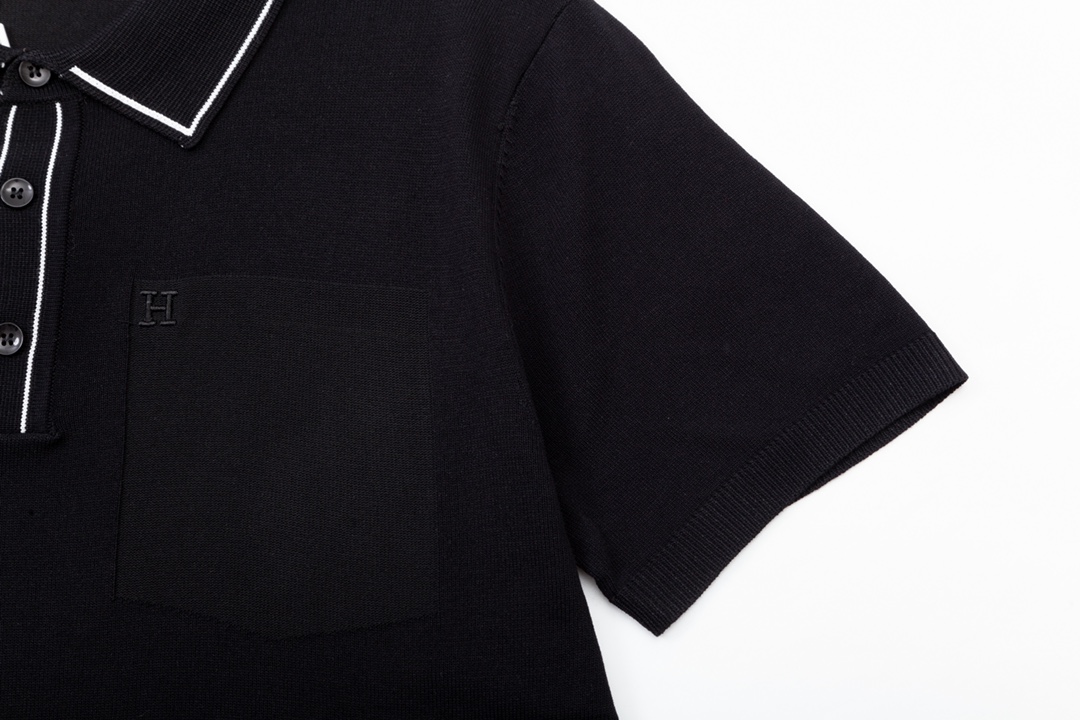 Retro-Inspired Knitted Polo with Custom Details for Men and Women - 图片 6