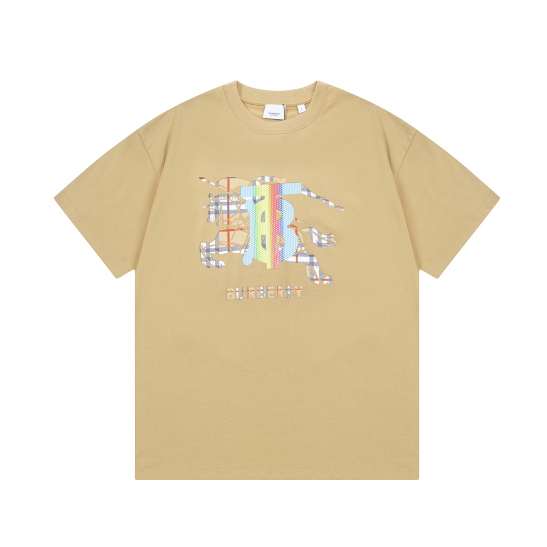 BURBERRY 巴宝莉 estampado de letras de caballo de batalla con degradado láser, estampado de logo clásico grande …
