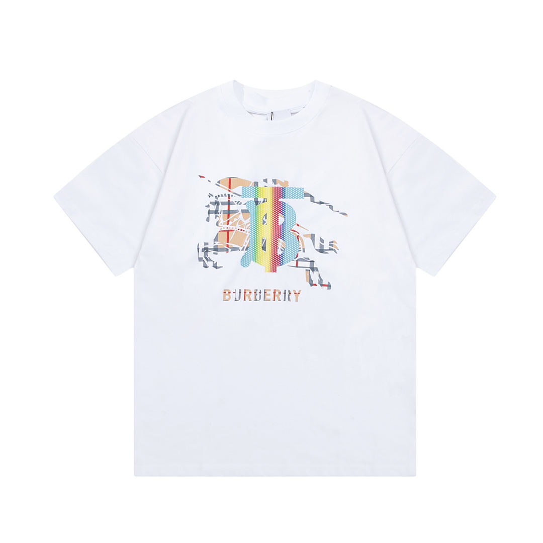 BURBERRY 巴宝莉 estampado de letras de caballo de batalla con degradado láser, estampado de logo clásico grande actualizad…