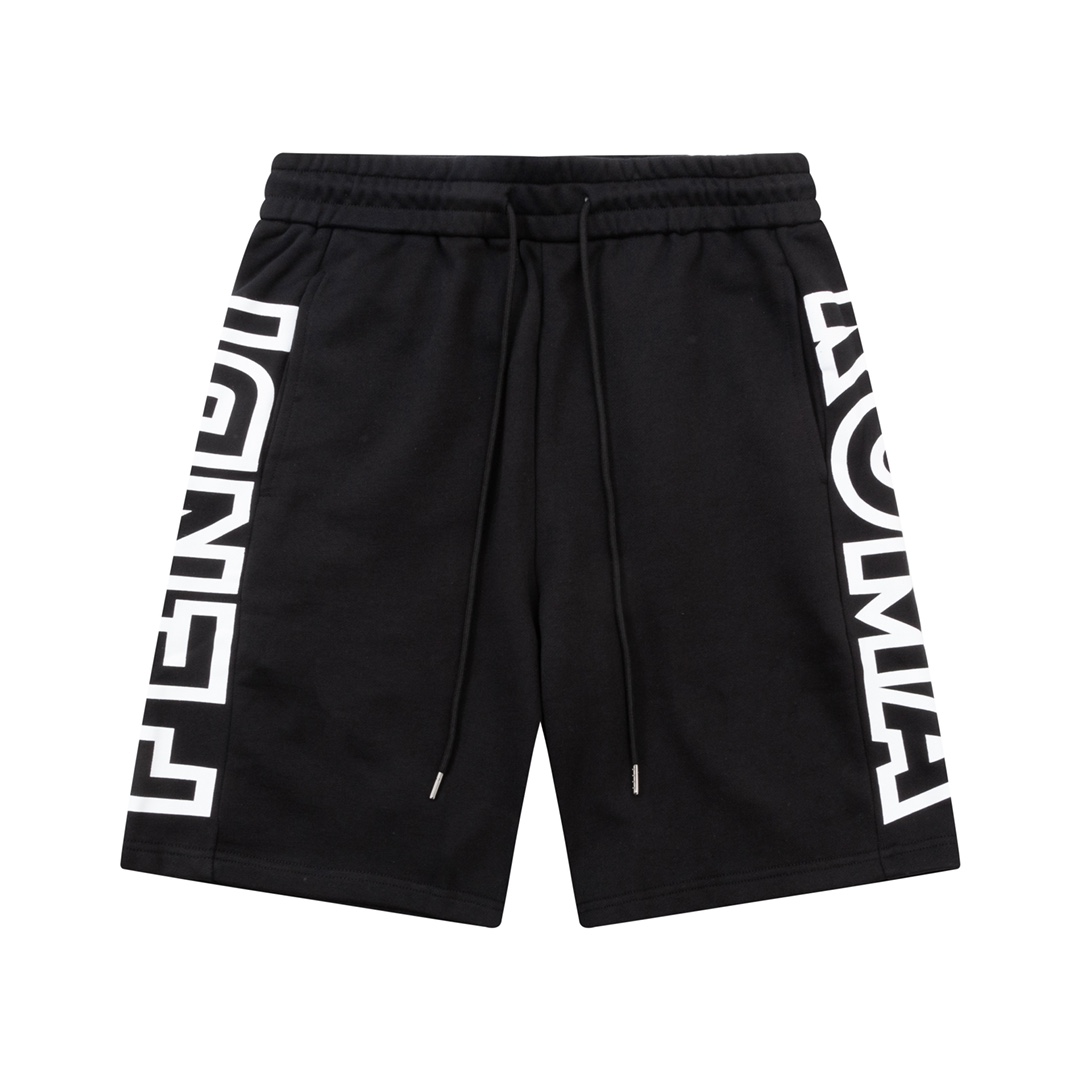 FENDI 芬迪 Pantalones cortos de cinco cuartos holgados con estampado de letras, unisex, estilo Karl Lagerfeld, tejido de …