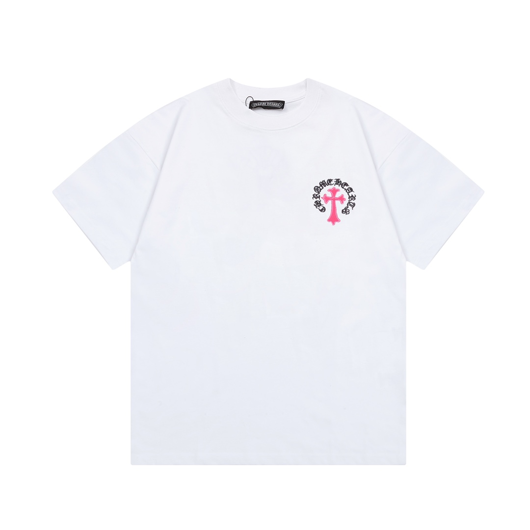 Chrome Hearts Clothing T-Shirt Black Printing Unisex Spring/Summer Collection Fashion Short Sleeve