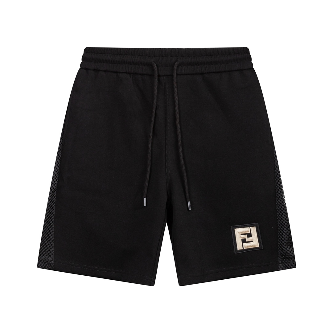 Perfect Quality
 Fendi Clothing Shorts Black Embroidery Unisex Casual