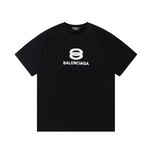 Balenciaga Clothing T-Shirt Black Printing Unisex Spring/Summer Collection Fashion Short Sleeve
