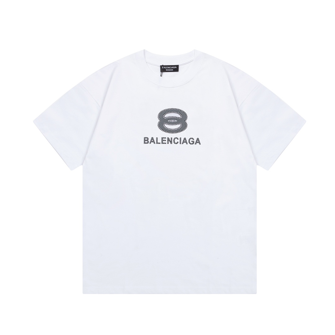 What
 Balenciaga Clothing T-Shirt Buy Online
 White Printing Unisex Spring/Summer Collection Fashion Short Sleeve