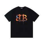 Balenciaga Clothing T-Shirt Black Doodle Printing Unisex Spring/Summer Collection Fashion Short Sleeve