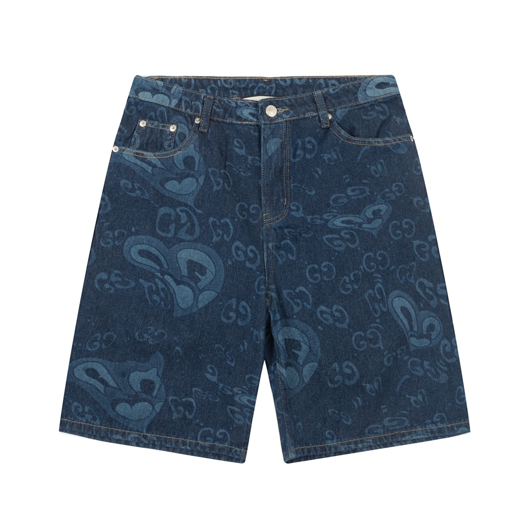 GUCCI 2025 nuevo estilo, doble G clásico, jacquard de letras con motivo de corazón líquido, herrajes personalizados, co…