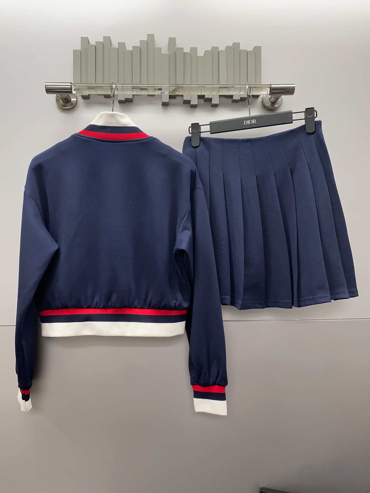 Miu Miu Women's Blue and White Two-Piece Skirt Set with Belt - S, M, L 2 i1734663000 1014 6