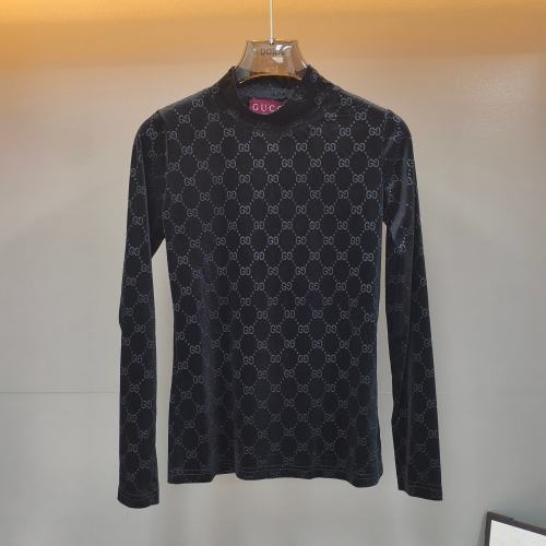 Gucci Velvet Long Sleeve Mock Neck Top Slim Fit Women's Fall/Winter 1 Gucci Velvet Long Sleeve Mock Neck Top Slim Fit Women's Fall/Winter