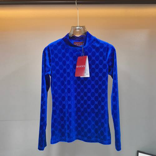 Gucci Velvet Long Sleeve Turtleneck Top Slim Fit Autumn Winter Women's 1 Gucci Velvet Long Sleeve Turtleneck Top Slim Fit Autumn Winter Women's