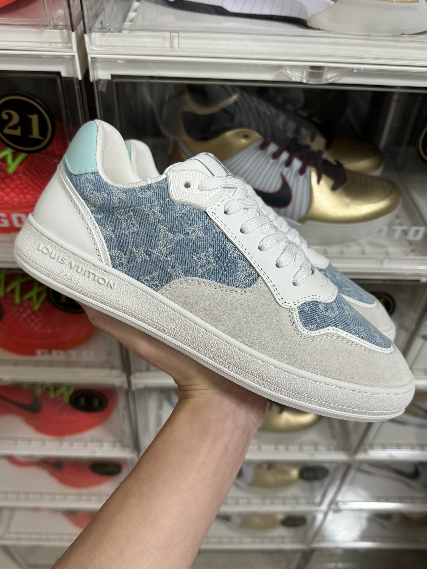 Buy High Quality Cheap Hot Replica
 Louis Vuitton Skateboard Shoes Blue White