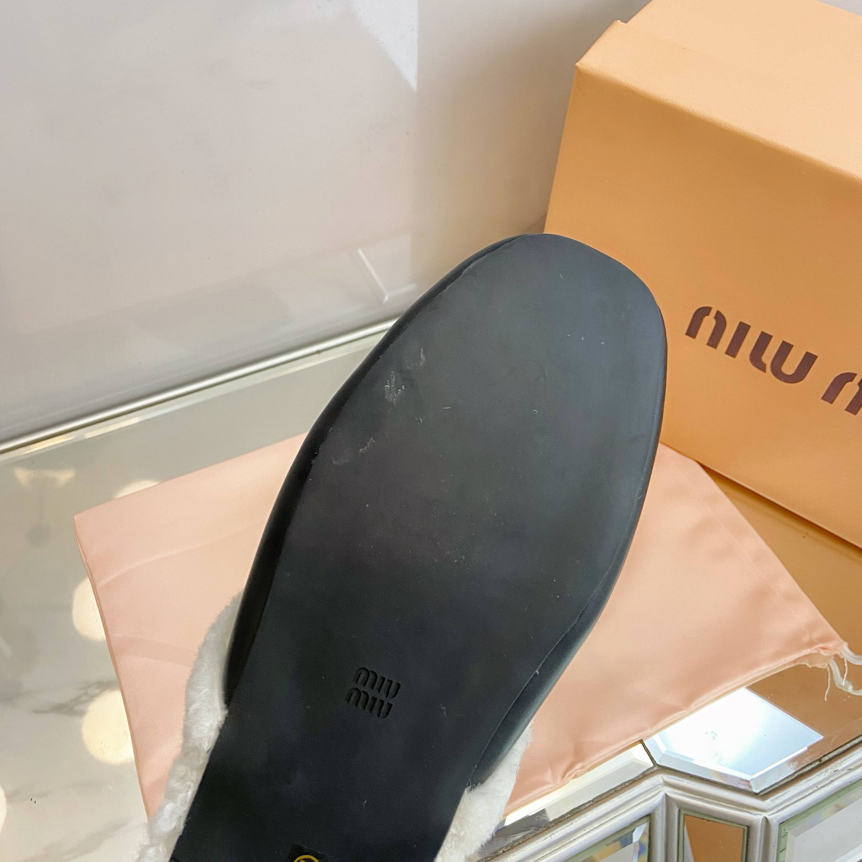 缪缪 Miu Miu 经典高奢皮鞋鞋履高跟鞋 #ED19AA5F 9