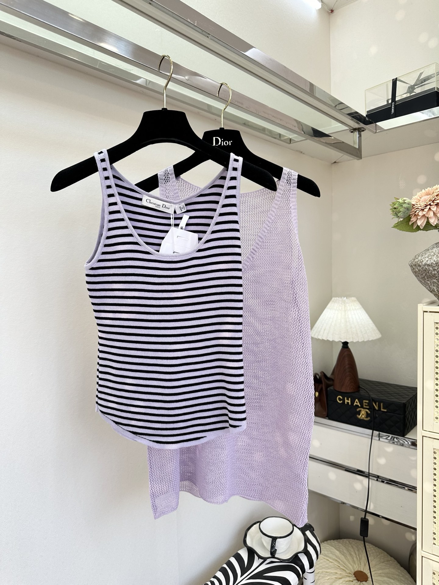 26S 一件解锁两种穿法！通透网织背心+条纹内搭，温柔又显瘦，春夏氛围感天花板²💜 ●SIZE s m 
