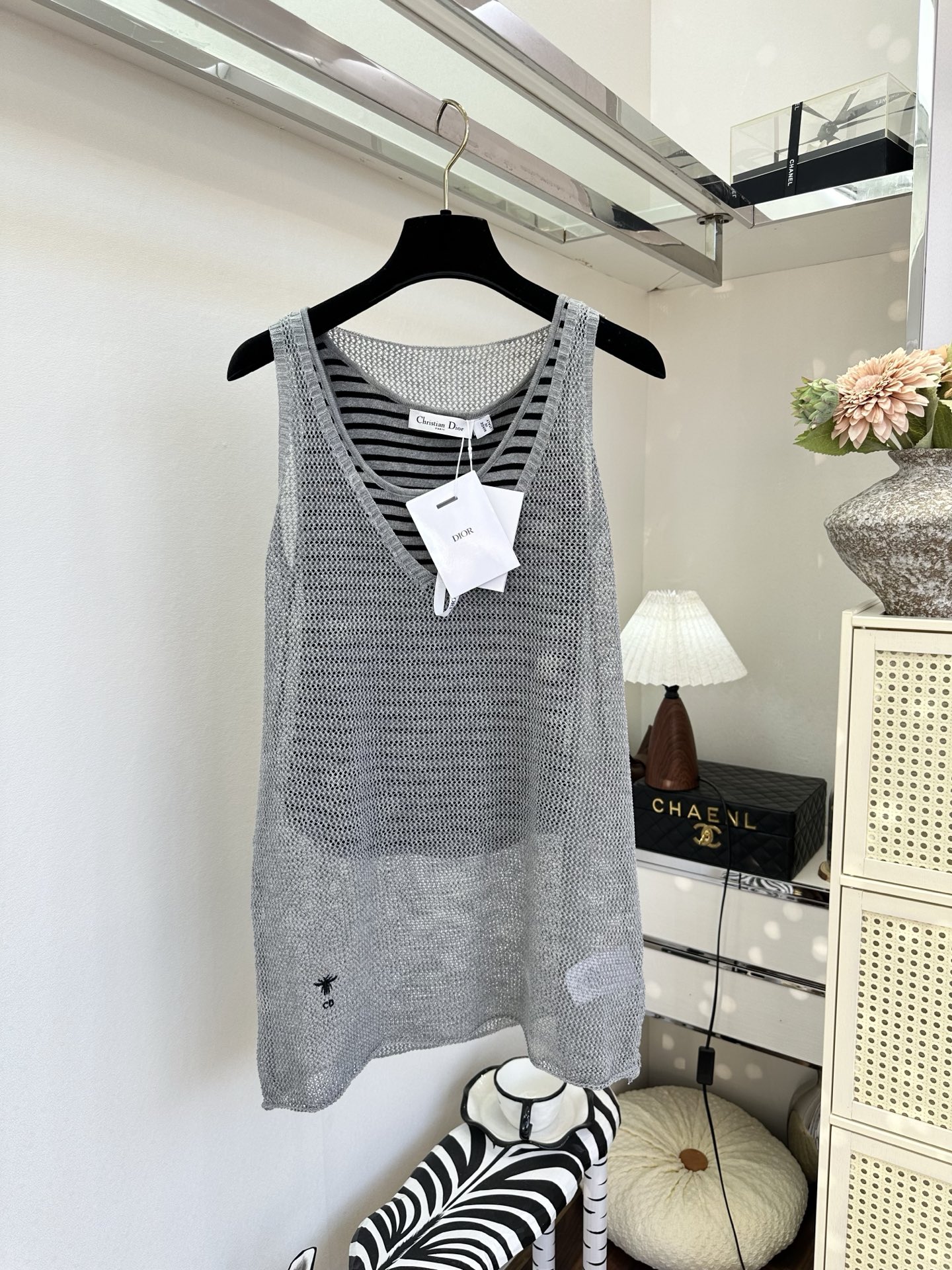 26S 一件解锁两种穿法！通透网织背心+条纹内搭，温柔又显瘦，春夏氛围感天花板²💜 ●SIZE s m 