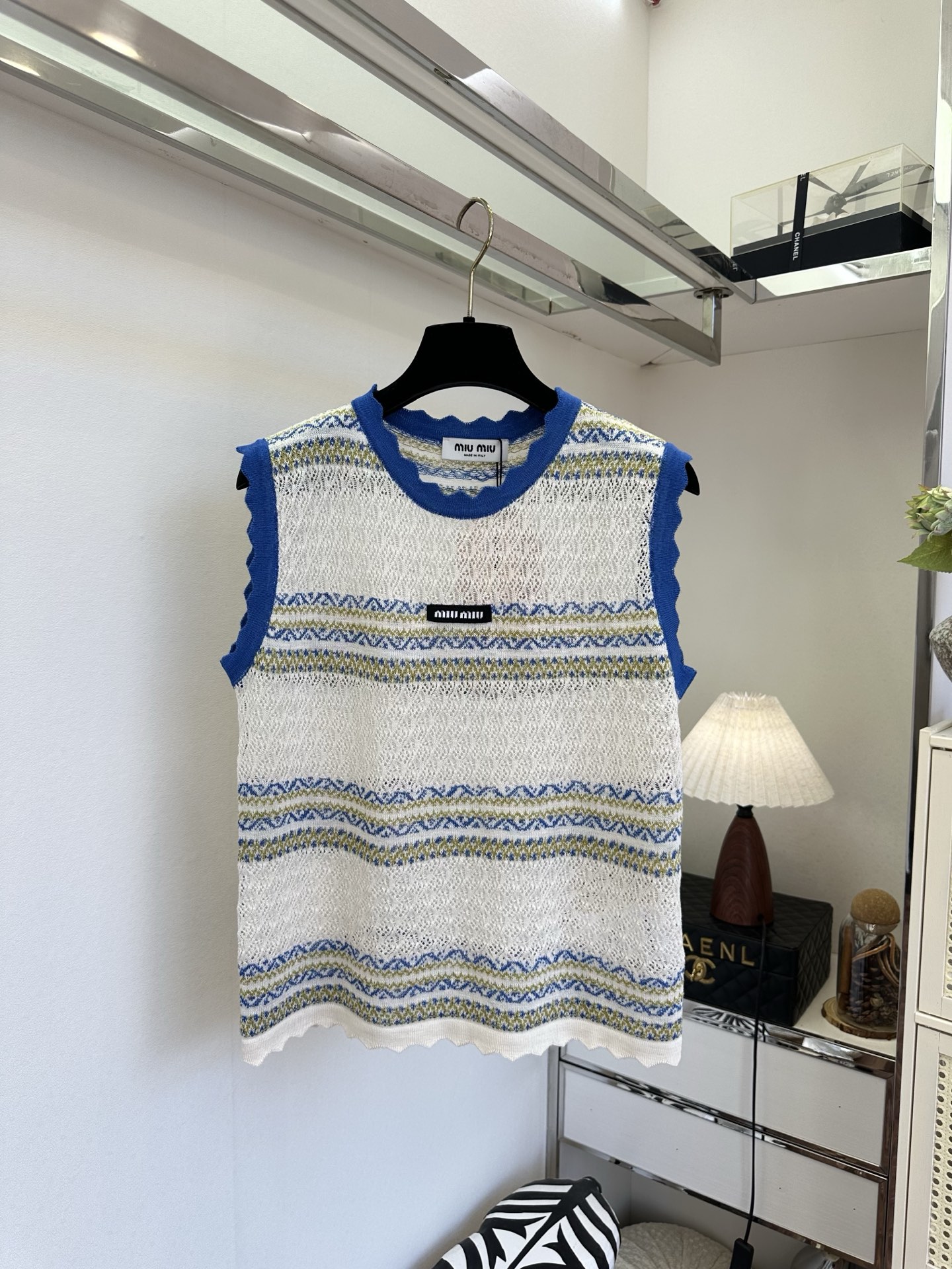 「穿好看的衣服 见想见的人]   Miu系复古费尔岛针织背心｜甜妹叠穿神器，镂空透气针织肌理，夏日穿完全
