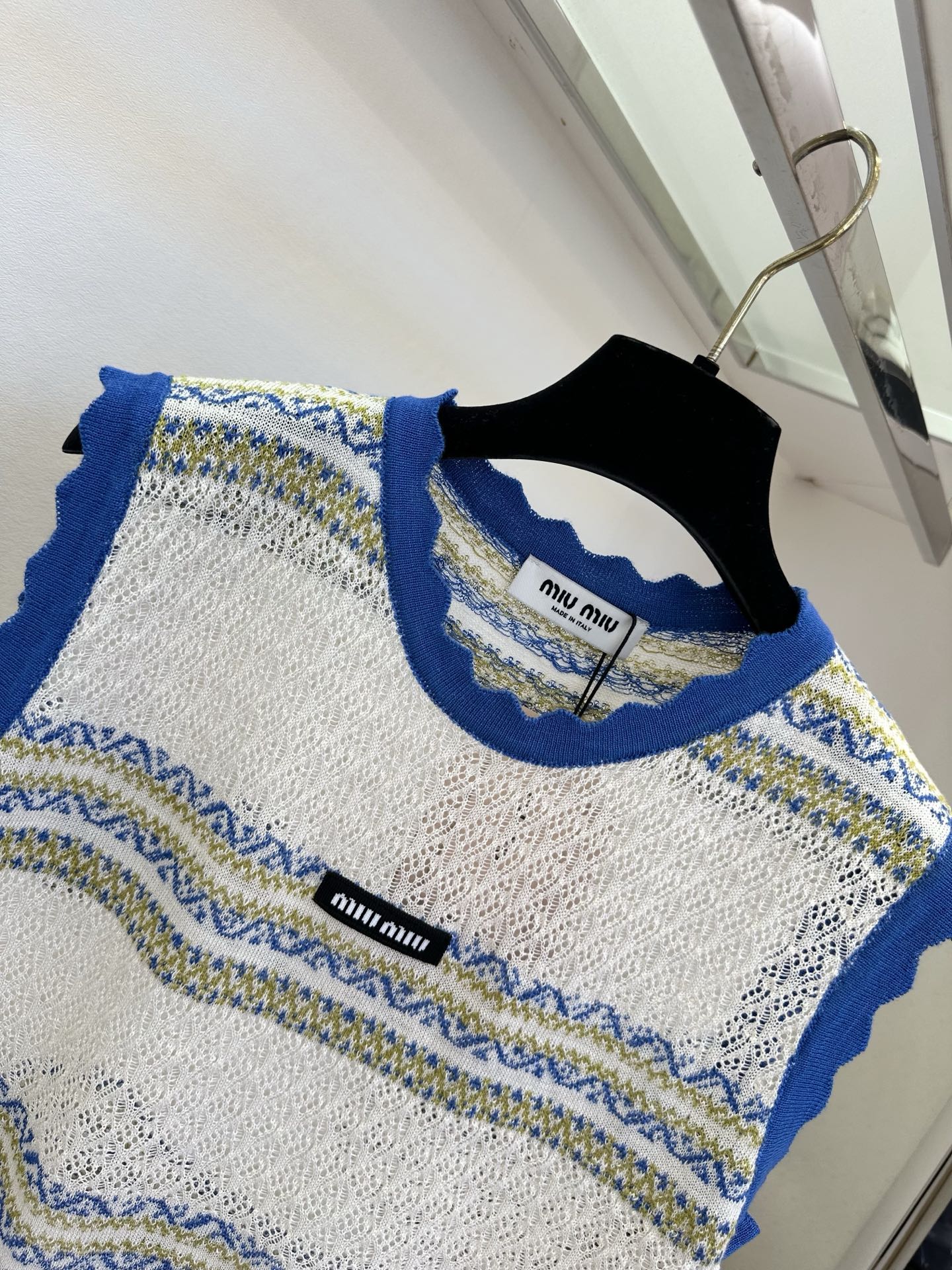 「穿好看的衣服 见想见的人]   Miu系复古费尔岛针织背心｜甜妹叠穿神器，镂空透气针织肌理，夏日穿完全