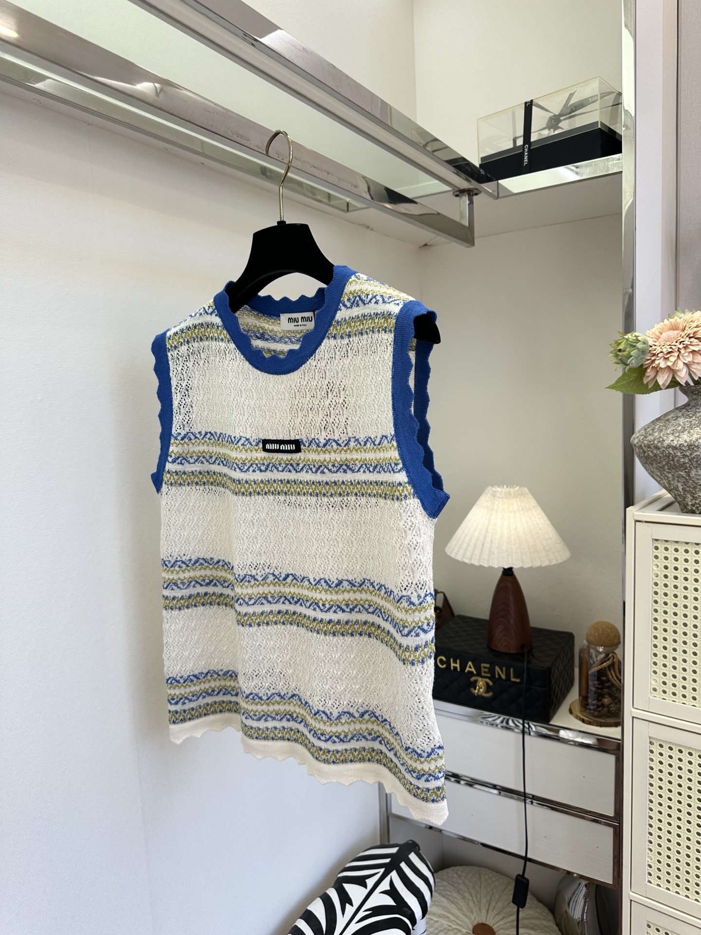 「穿好看的衣服 见想见的人]   Miu系复古费尔岛针织背心｜甜妹叠穿神器，镂空透气针织肌理，夏日穿完全