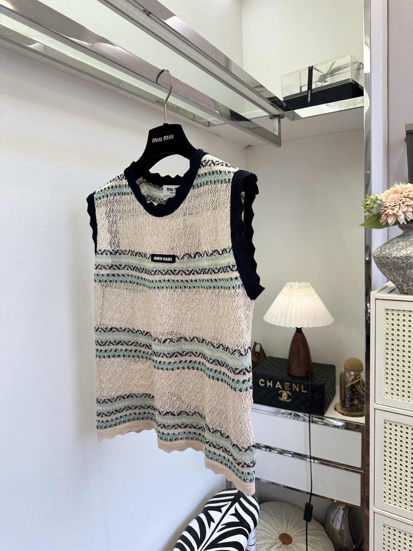 「穿好看的衣服 见想见的人]   Miu系复古费尔岛针织背心｜甜妹叠穿神器，镂空透气针织肌理，夏日穿完全