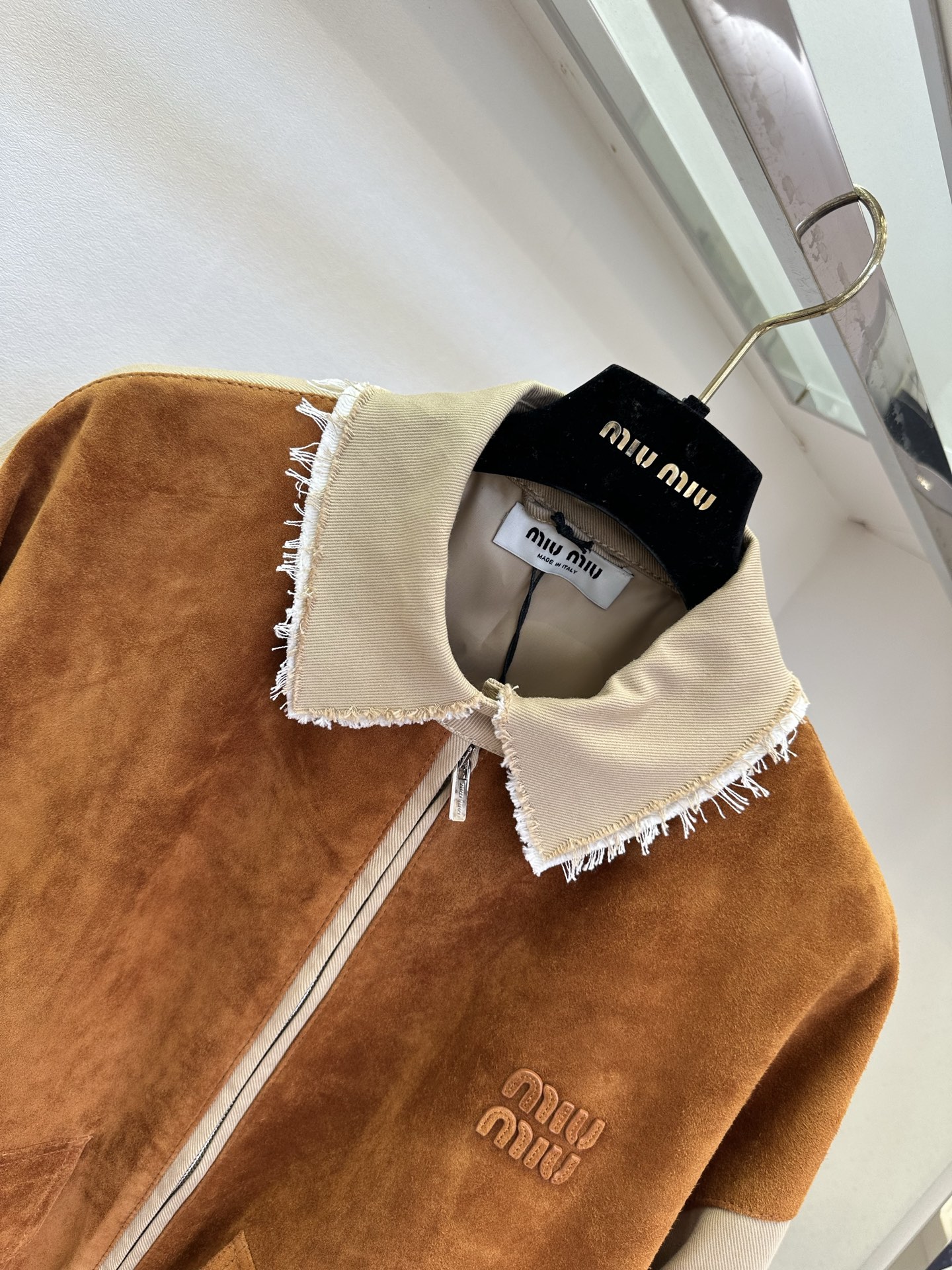 Miu Miu suede color-block jacket