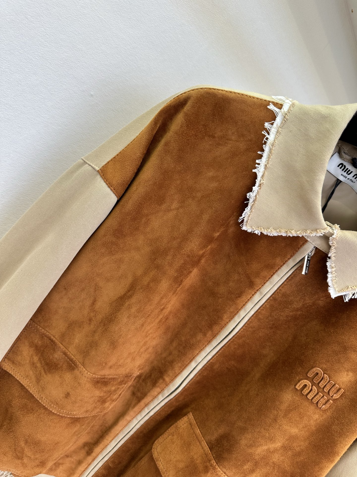 Miu Miu suede color-block jacket