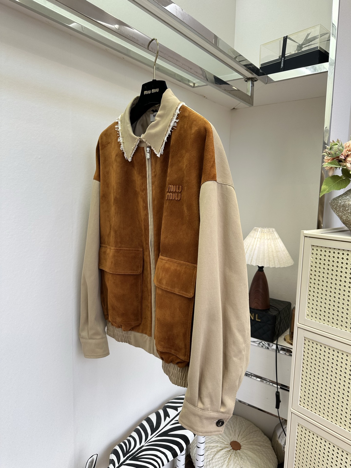 Miu Miu suede color-block jacket