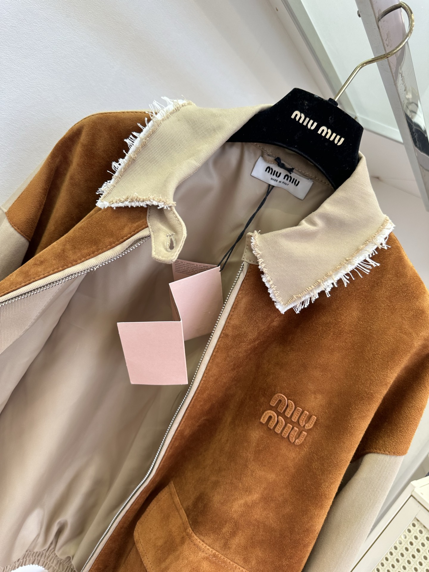 Miu Miu suede color-block jacket