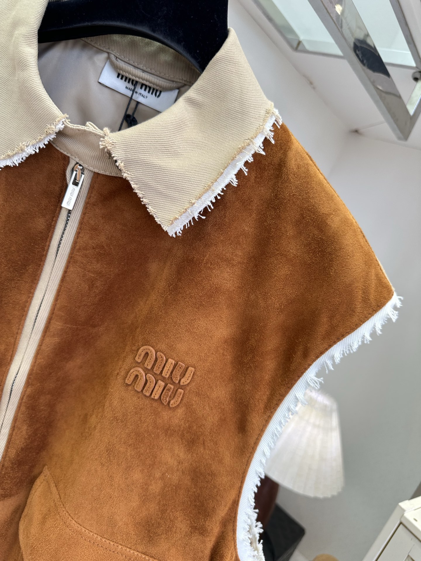 Miu Miu suede collared waistcoat