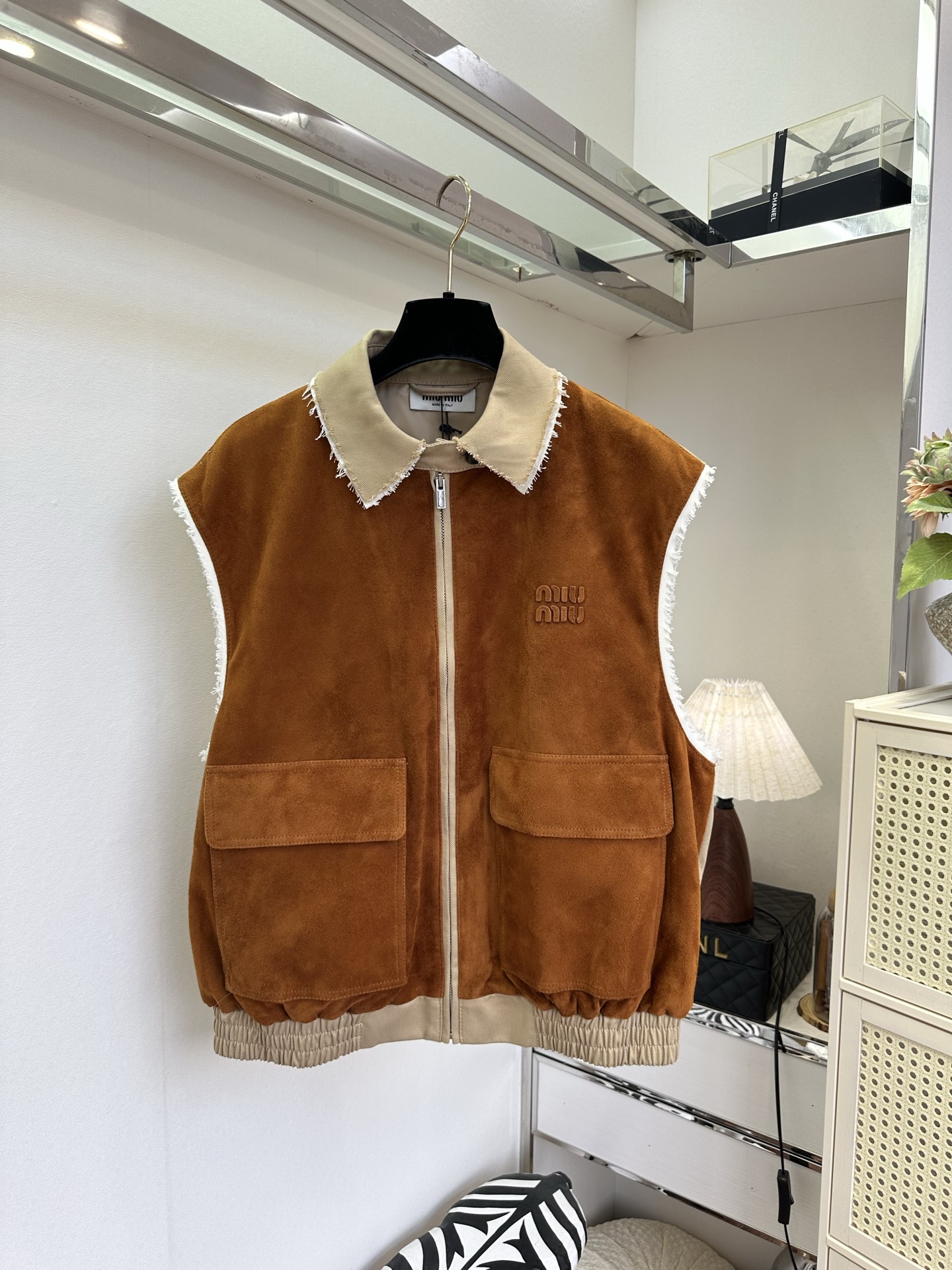 Miu Miu suede collared waistcoat