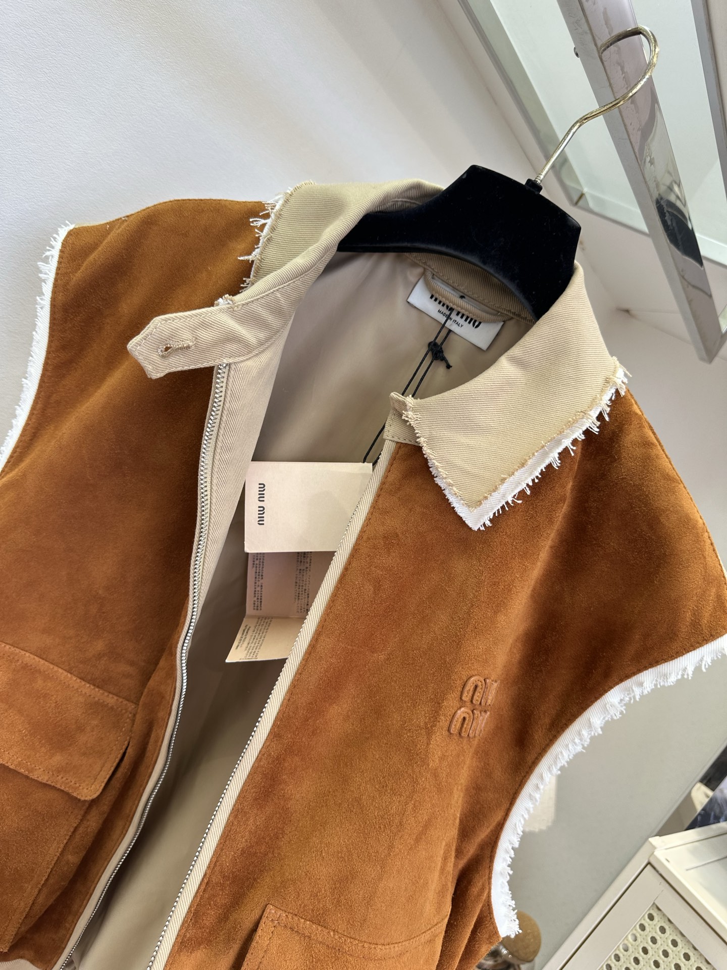 Miu Miu suede collared waistcoat