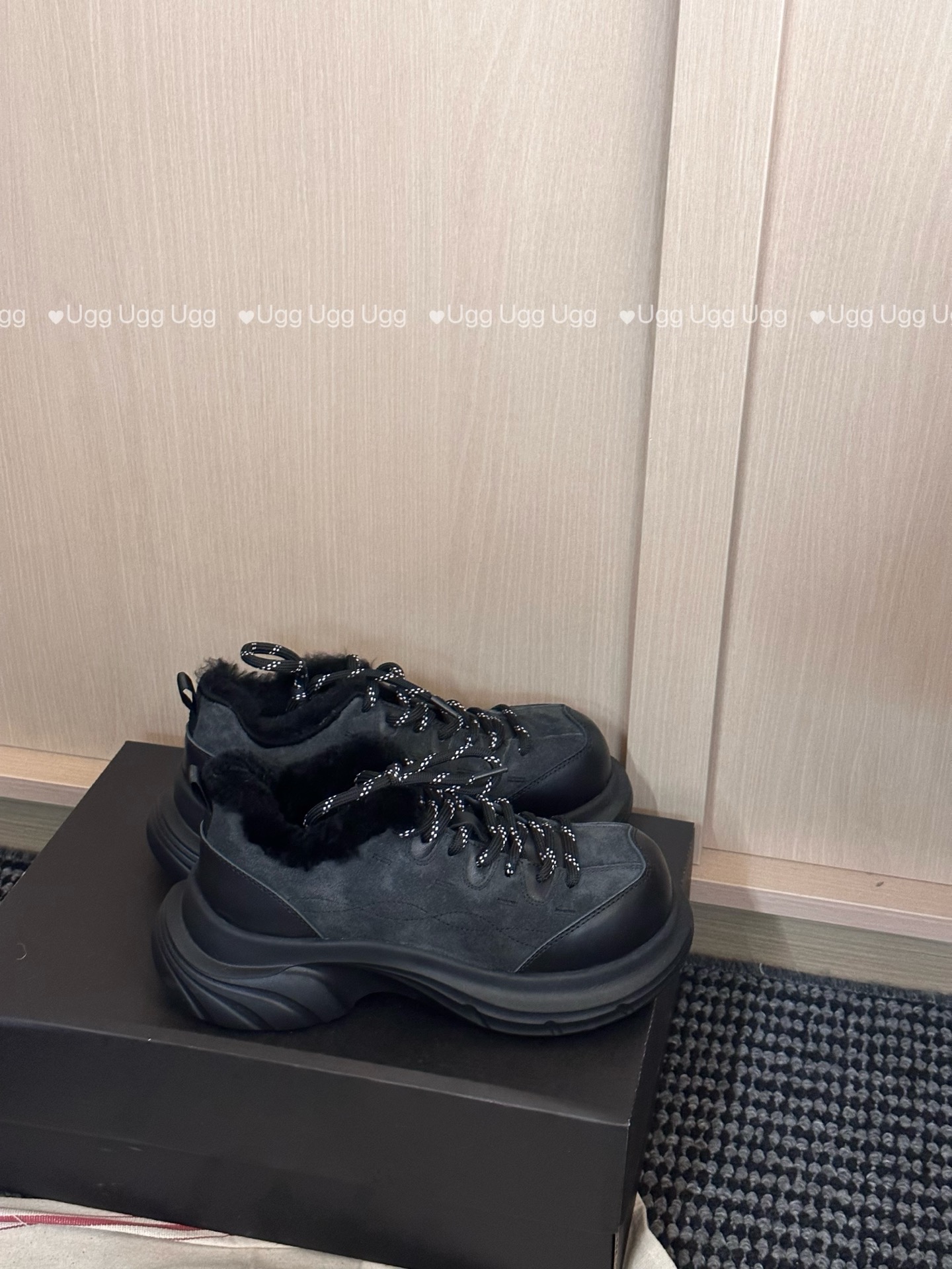 🔥𝐔*𝐠 ₂₀₂₅ . 𝐊𝐞𝐞'科恩厚底老爹款羊毛内里的联名老爹鞋保暖又舒适 增高5cmSize：35 