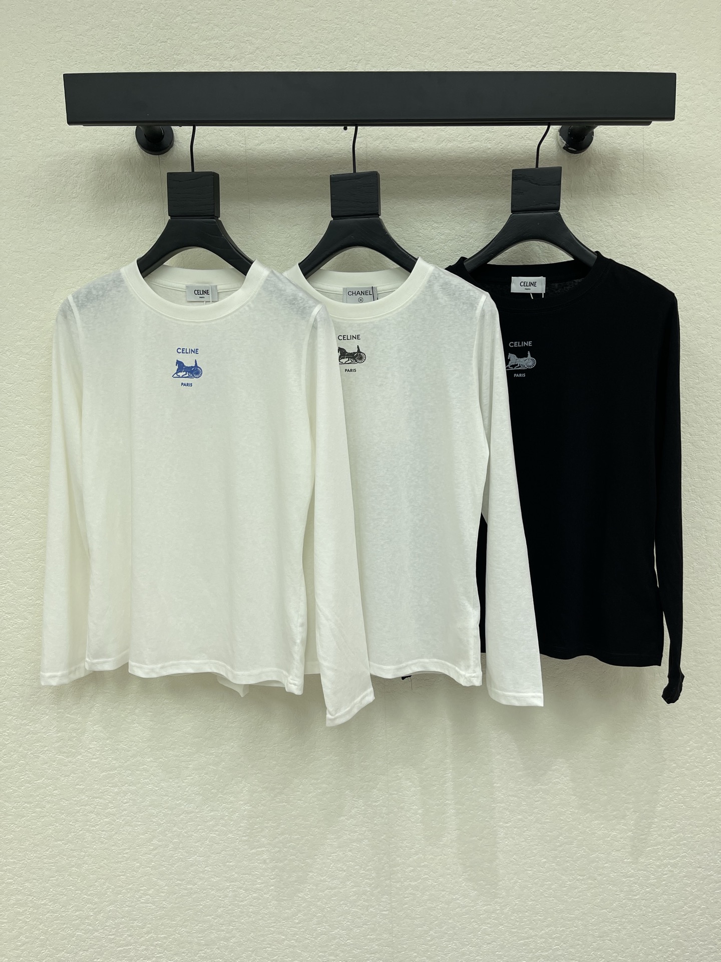 Celine Logo Long Sleeve T Shirt
