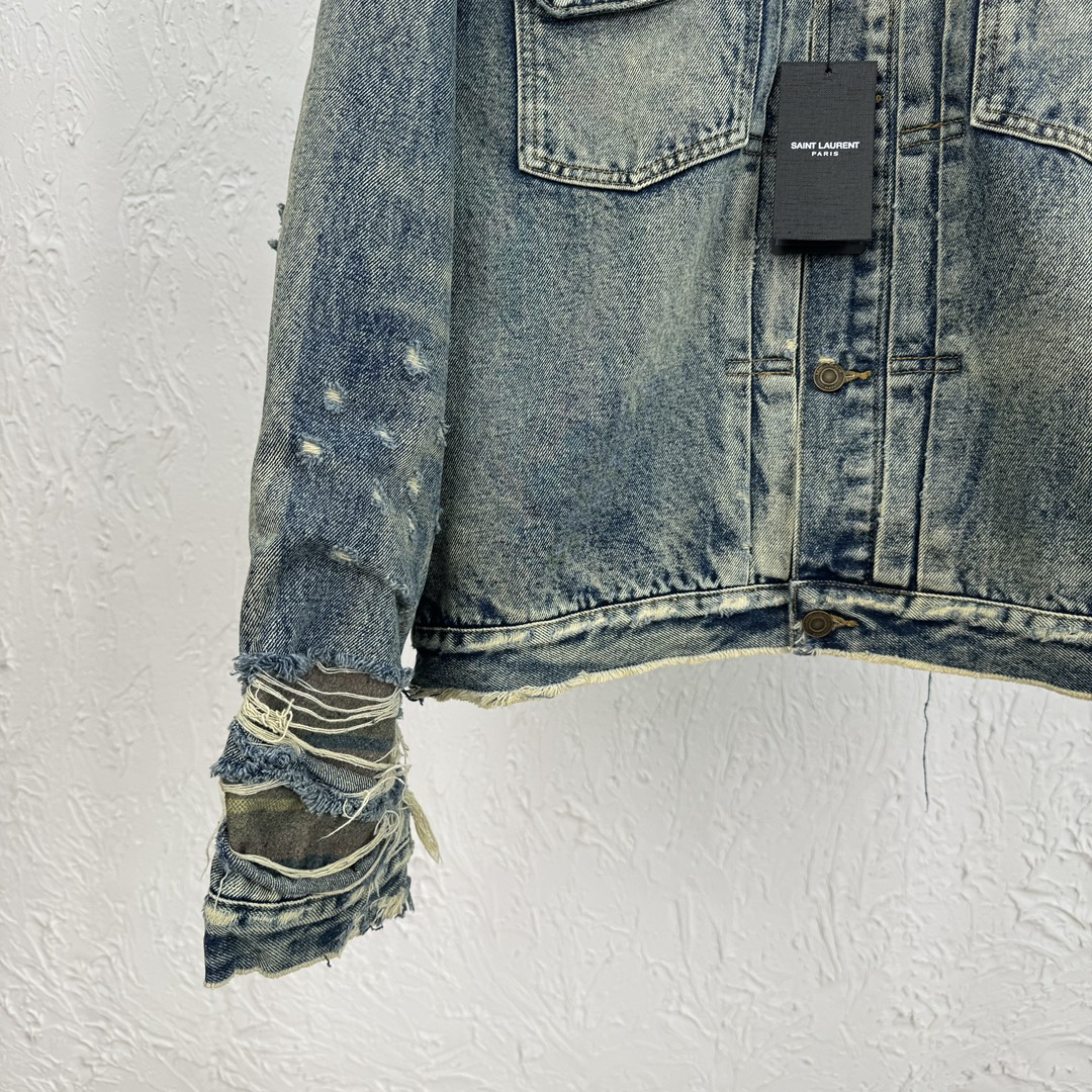 Yves Saint Laurent Vintage Distressed Denim Jacket - Stylish & Durable 6 i1706170720 321 6