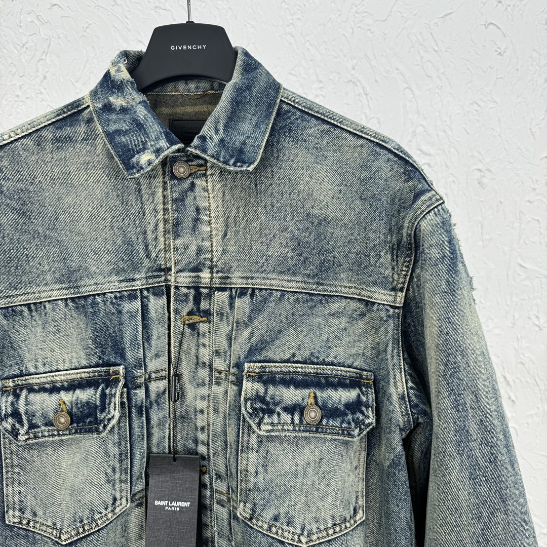 Yves Saint Laurent Vintage Distressed Denim Jacket - Stylish & Durable 5 i1706170720 5204 5