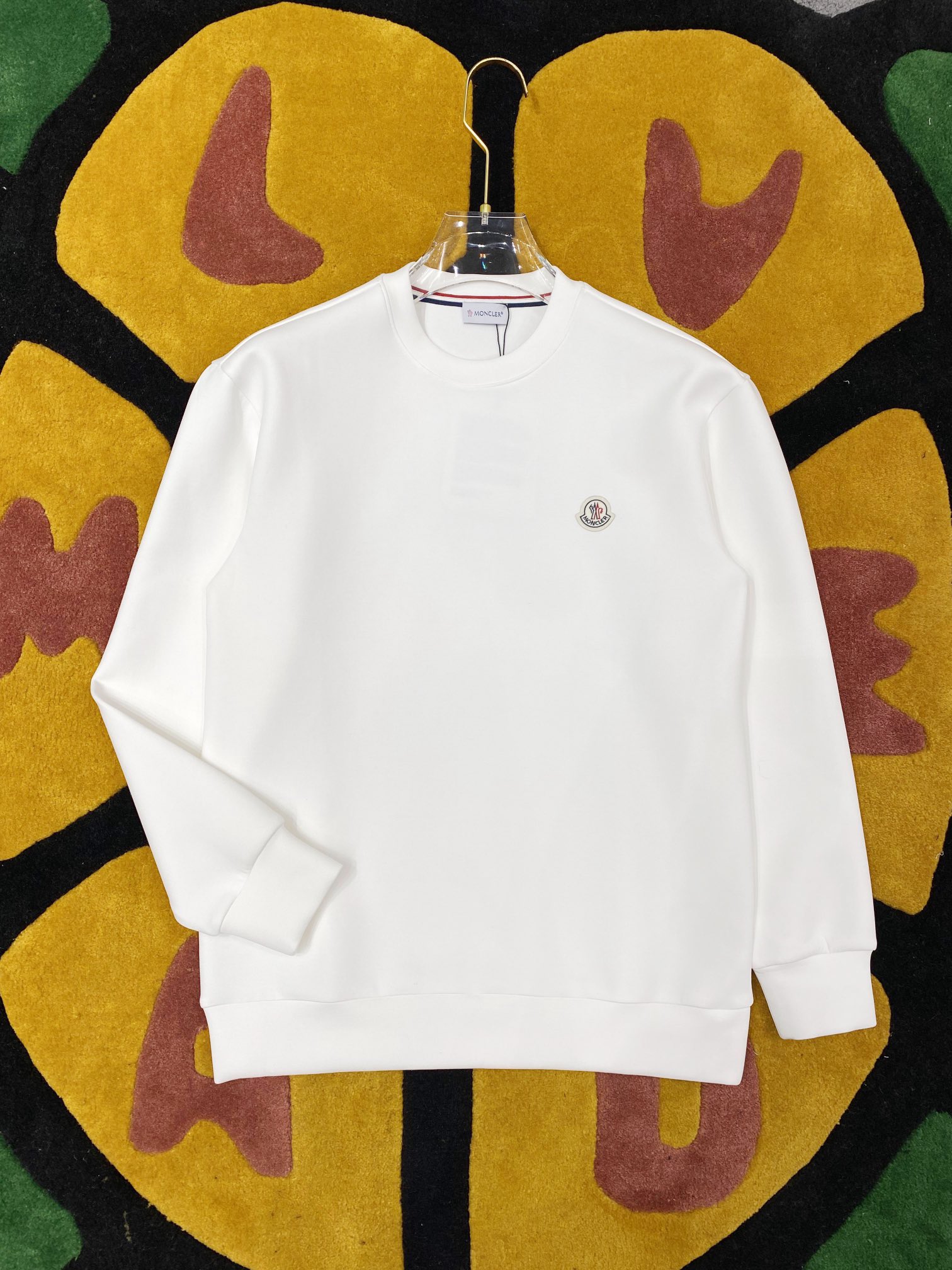 NO:522122,Mon 25ss autumn and winter new space cotton round neck sweatshirt classic small logo on chest slightly wide version black white gray blue four colors S-XL, hoodie, sweatshirts, alexander wang19860909Mon 25ss秋冬新款太空棉圆领卫衣 胸前经典小徽标 微阔版型 黑 白 灰 蓝 四色 码数S-XL,,hoodie,sweatshirts,alexander wang,Men's clothing