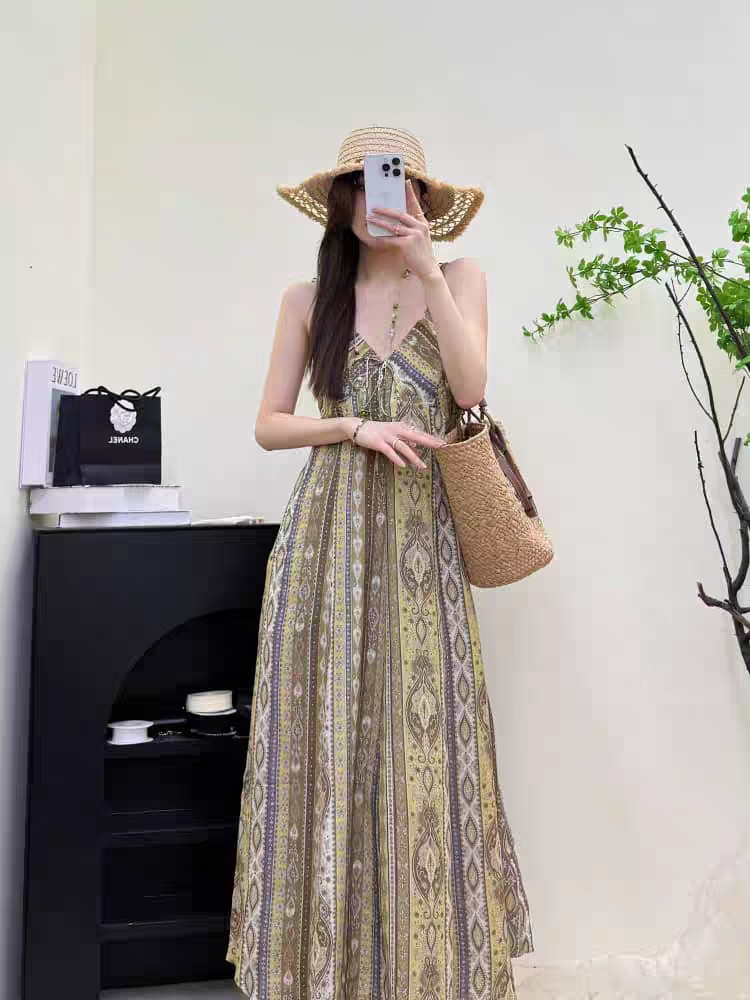 Elegant Paisley Print Maxi Dress, Sleeveless V-Neck Summer Casual Sundress 2 a1747068050360 8446