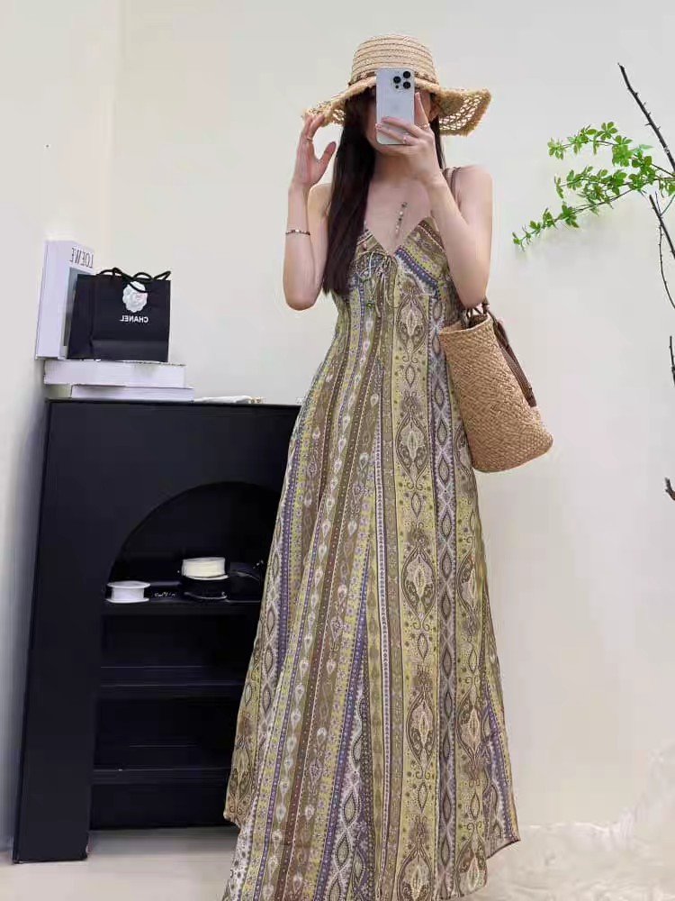 Elegant Paisley Print Maxi Dress, Sleeveless V-Neck Summer Casual Sundress 1 a1747068050363 2211