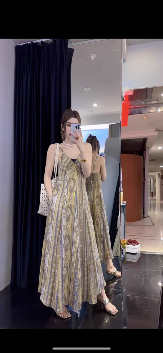 Elegant Paisley Print Maxi Dress, Sleeveless V-Neck Summer Casual Sundress 4 a1747068287206 3870