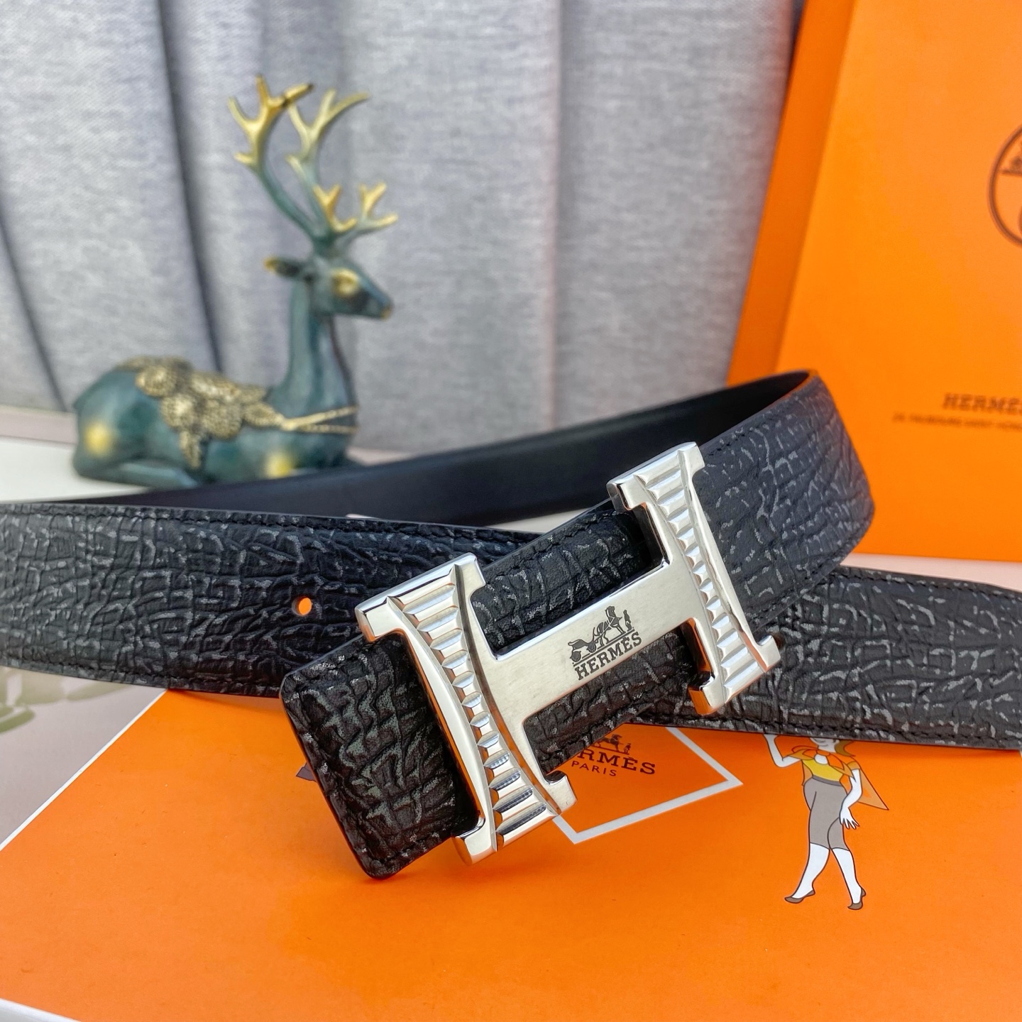 爱马仕💕 特种皮腰带系列 ，原厂五金精品不锈钢扣，手感柔软舒适 宽3.8CM。