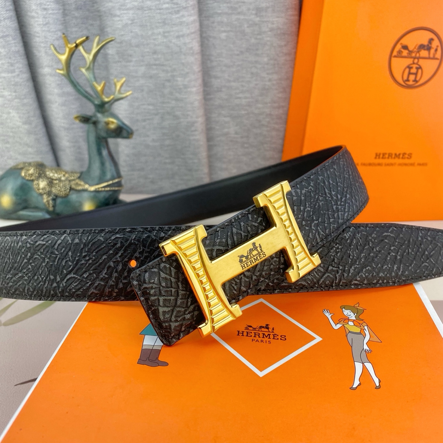 爱马仕💕 特种皮腰带系列 ，原厂五金精品不锈钢扣，手感柔软舒适 宽3.8CM。