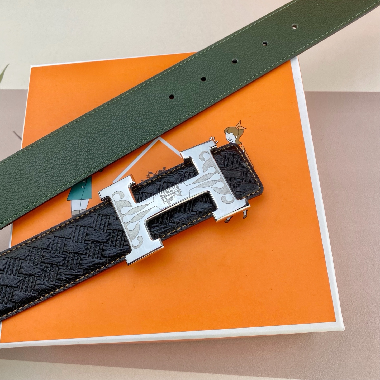 爱马仕💕 特种皮腰带系列 ，原厂五金精品不锈钢扣，手感柔软舒适 宽3.8CM。