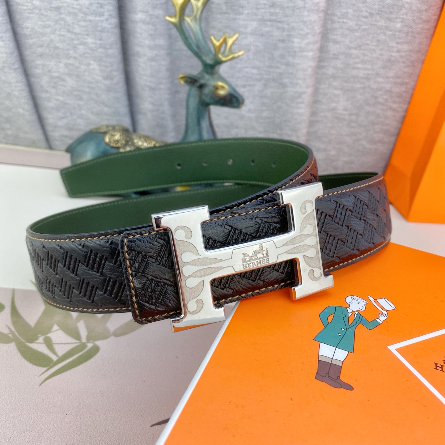 爱马仕💕 特种皮腰带系列 ，原厂五金精品不锈钢扣，手感柔软舒适 宽3.8CM。