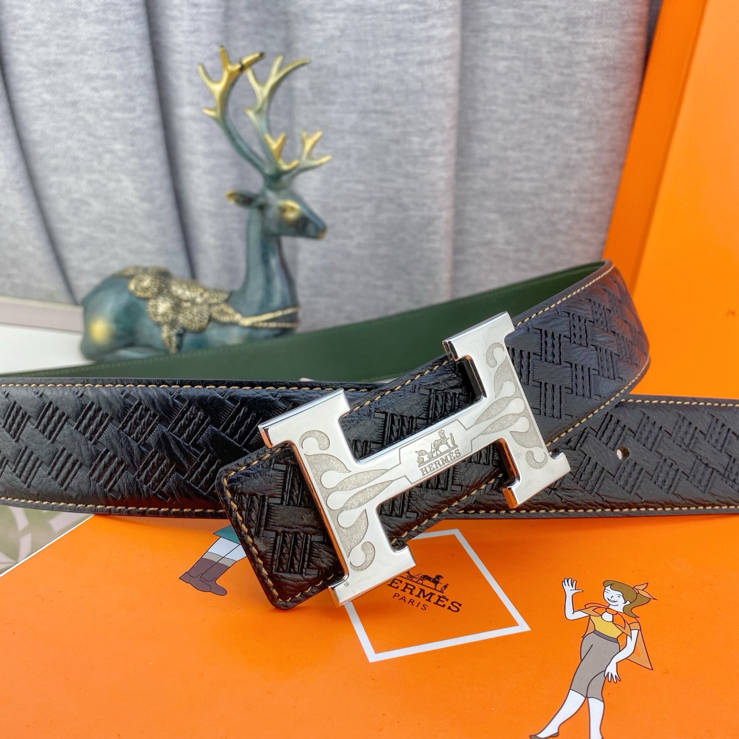 爱马仕💕 特种皮腰带系列 ，原厂五金精品不锈钢扣，手感柔软舒适 宽3.8CM。