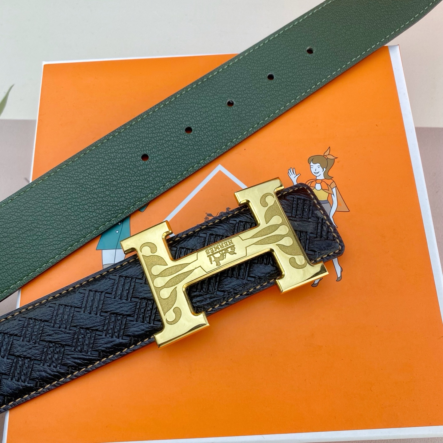 爱马仕💕 特种皮腰带系列 ，原厂五金精品不锈钢扣，手感柔软舒适 宽3.8CM。