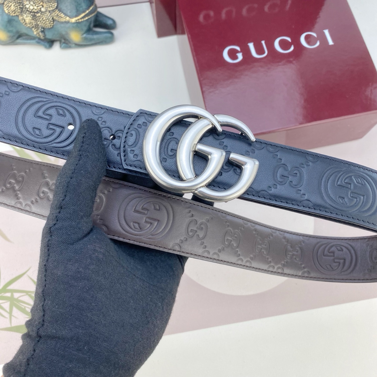 古奇💕 特种皮腰带系列 ，原厂五金精品不锈钢扣，手感柔软舒适 宽3.8CM。